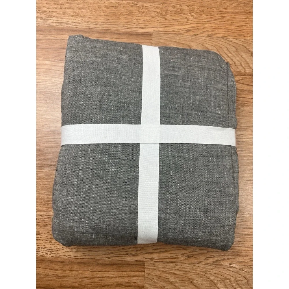 Pottery Barn Belgian Flax Linen‎ Duvet Cover Twin/Twin XL Heathered Charcoal NEW
